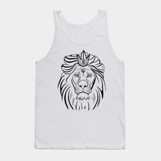 Lion Line Art Design Tank Top